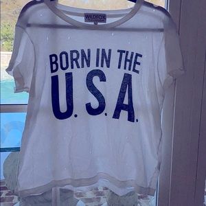 DESTROYED WILDFOX  BORN IN AMERICA sold out tee